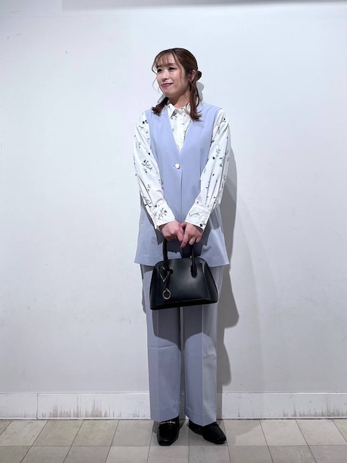 bonjour diary セットアップフラワープリント長袖ブラウス フラワーモチーフ付きシアーブラウス（83031510） | Rose