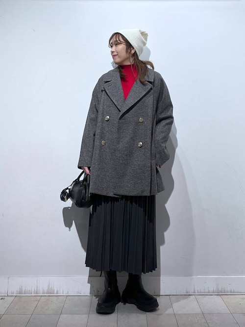 セール】軽やかストレッチ襟2WAYミドルコート/499658（チェスター