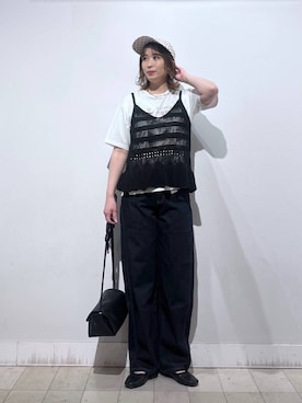 「GLOBAL WORK（グローバルワーク）のステンレスアソートサイズチョーカー/325801（ネックレス、シルバー系）」を使った、no23miさん（レディース）の春コーディネート