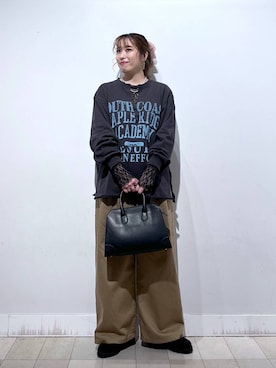 「アイテム（バングル/リストバンド）」を使った、no23miさん（レディース・155cm）の秋コーディネート