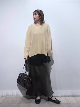 「GLOBAL WORK（グローバルワーク）のBeauteeクルーリブタンク/633985（タンクトップ、ブラック系）」を使った、no23miさん（レディース）の春コーディネート