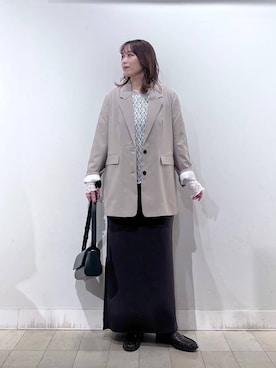 「GLOBAL WORK（グローバルワーク）のシリンダーバッグ/1054922（ショルダーバッグ、ブラック系）」を使った、no23miさん（レディース）の秋コーディネート