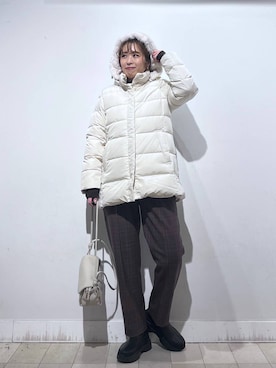 「アイテム（ダウンジャケット/コート）」を使った、no23miさん（レディース・155cm）の秋コーディネート
