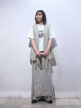 「GLOBAL WORK（グローバルワーク）のステンレスアソートサイズチョーカー/325801（ネックレス、シルバー系）」を使った、no23miさん（レディース）の春コーディネート