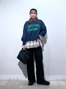 「アイテム（バングル/リストバンド）」を使った、no23miさん（レディース・155cm）の冬コーディネート