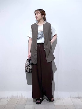 「アイテム（ネックレス、イエロー系）」を使った、no23miさん（レディース・155cm）の夏コーディネート