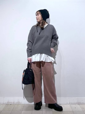 「アイテム（バングル/リストバンド）」を使った、no23miさん（レディース・155cm）の秋コーディネート