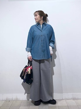 「アイテム（ストール/ショール）」を使った、no23miさん（レディース・155cm）の秋コーディネート