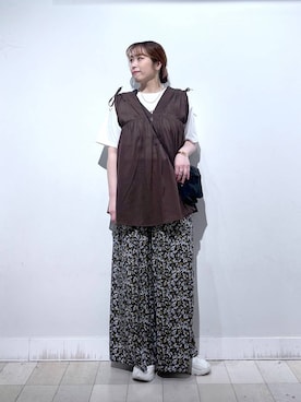 「アイテム（ネックレス、イエロー系）」を使った、no23miさん（レディース・155cm）の夏コーディネート