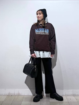 「アイテム（バングル/リストバンド）」を使った、no23miさん（レディース・155cm）の秋コーディネート