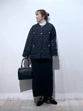 「アイテム（バングル/リストバンド）」を使った、no23miさん（レディース・155cm）の秋コーディネート