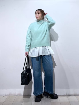 「GLOBAL WORK（グローバルワーク）のアイテム（トップス）」を使った、no23miさん（レディース・155cm）の冬コーディネート