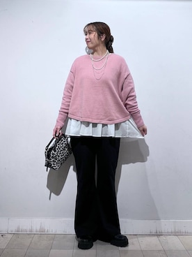 「GLOBAL WORK（グローバルワーク）のエアリュクスダウンフードブルゾン/495695（ダウンジャケット/コート）」を使った、no23miさん（レディース・155cm）の冬コーディネート