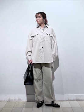 「GLOBAL WORK（グローバルワーク）のGOODデニムバギーパンツ/498388（デニムパンツ）」を使った、no23miさん（レディース・155cm）の秋コーディネート