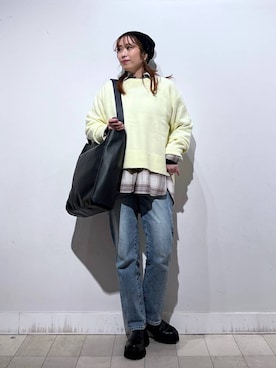 「GLOBAL WORK（グローバルワーク）のアイテム（帽子）」を使った、no23miさん（レディース・155cm）の冬コーディネート