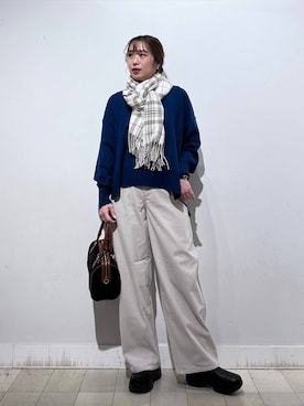 「アイテム（バングル/リストバンド）」を使った、no23miさん（レディース・155cm）の秋コーディネート