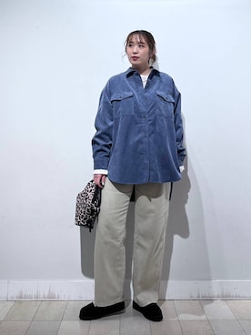 「GLOBAL WORK（グローバルワーク）のGOODデニムバギーパンツ/498388（デニムパンツ）」を使った、no23miさん（レディース・155cm）の秋コーディネート