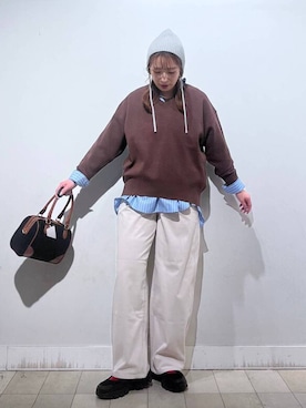 「アイテム（バングル/リストバンド）」を使った、no23miさん（レディース・155cm）の秋コーディネート