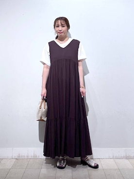 「GLOBAL WORK（グローバルワーク）のアイテム（ワンピース/ドレス）」を使った、no23miさん（レディース・155cm）の夏コーディネート