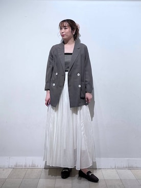 「アイテム（バングル/リストバンド）」を使った、no23miさん（レディース・155cm）の秋コーディネート