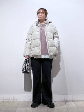 「GLOBAL WORK（グローバルワーク）のふわふわHugmeドルマンプルオーバー/595406（ニット/セーター）」を使った、no23miさん（レディース・155cm）の秋コーディネート