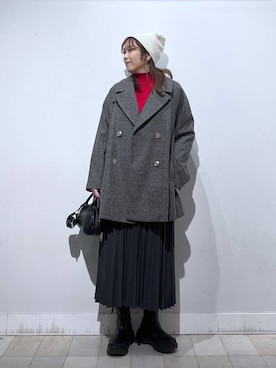 「アイテム（チェスターコート）」を使った、no23miさん（レディース・155cm）の冬コーディネート