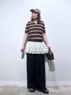 「GLOBAL WORK（グローバルワーク）のNEW ERA/CasualClassic/586593（キャップ、ベージュ系）」を使った、no23miさん（レディース）の春コーディネート