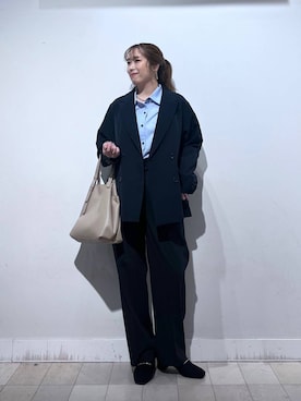 「アイテム（バングル/リストバンド）」を使った、no23miさん（レディース・155cm）の秋コーディネート