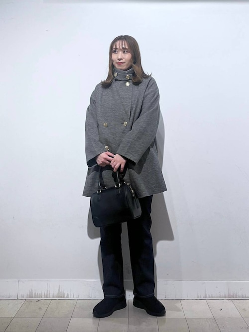 軽やかストレッチ襟2WAYミドルコート/499658（チェスターコート