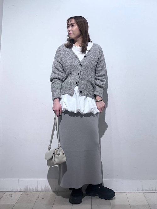 セール】テープヤーンカーディガン＊スカートSET/577658（ワンピース