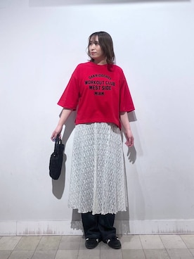 「GLOBAL WORK（グローバルワーク）のGOODデニムバレルパンツ/600980（デニムパンツ、ブルー系）」を使った、no23miさん（レディース）の春コーディネート
