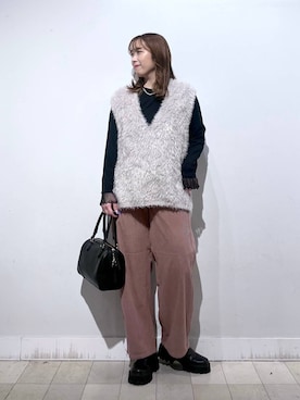 「アイテム（バングル/リストバンド）」を使った、no23miさん（レディース・155cm）の秋コーディネート