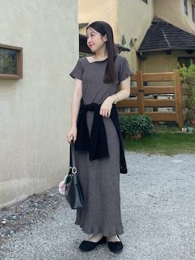 「アイテム（イヤーカフ）」を使った、yukaさん（レディース・153cm）の秋コーディネート