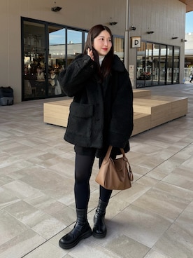 「アイテム（ハンドバッグ）」を使った、yukaさん（レディース・153cm）の冬コーディネート