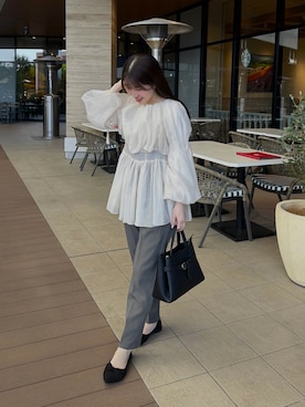 「junoah（ジュノア）のアイテム（トップス）」を使った、yukaさん（レディース・153cm）の春コーディネート