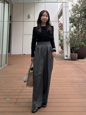 「アイテム（ヘアアクセサリー）」を使った、yukaさん（レディース・153cm）の秋コーディネート