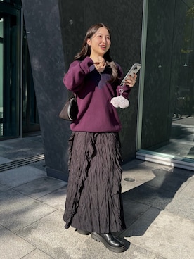 「アイテム（ワンピース）」を使った、yukaさん（レディース・153cm・20代）の秋コーディネート