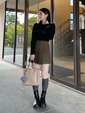 「アイテム（ニット/セーター）」を使った、yukaさん（レディース・153cm・20代）の秋コーディネート