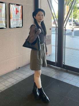 「アイテム（ハンチング/ベレー帽）」を使った、yukaさん（レディース・153cm）の秋コーディネート