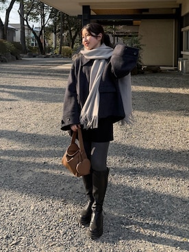 「Heather（ヘザー）のアイテム」を使った、yukaさん（レディース・153cm）の冬コーディネート