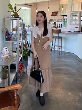 「アイテム（ヘアアクセサリー）」を使った、yukaさん（レディース・153cm）の夏コーディネート