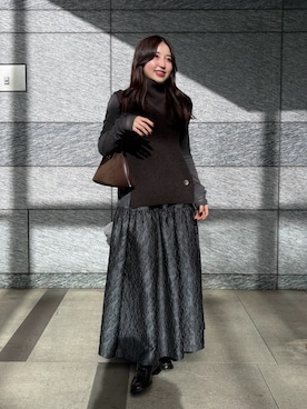 「アイテム（ビジネスバッグ）」を使った、yukaさん（レディース・153cm）の冬コーディネート