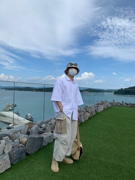 「korean」｜kkmtravelさん（メンズ・178cm）の夏コーディネート
