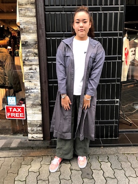 「AVIREX（アヴィレックス）のアイテム（シャツワンピース）」を使った、MameDaifukuさん（レディース・165cm）の秋コーディネート