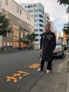 「AVIREX（アヴィレックス）のアイテム（シャツワンピース）」を使った、MameDaifukuさん（レディース・165cm）の秋コーディネート
