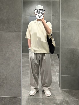 「アイテム（トートバッグ）」を使った、恵さん（メンズ・178cm）の夏コーディネート