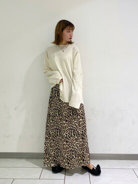 「Aラインスカート」｜「アイテム（ニット/セーター）」を使った、nonoさん（レディース・156cm）の秋コーディネート
