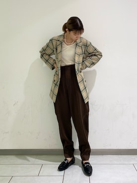「kbf_ootd」｜「アイテム（ローファー）」を使った、nonoさん（レディース・156cm）の秋コーディネート