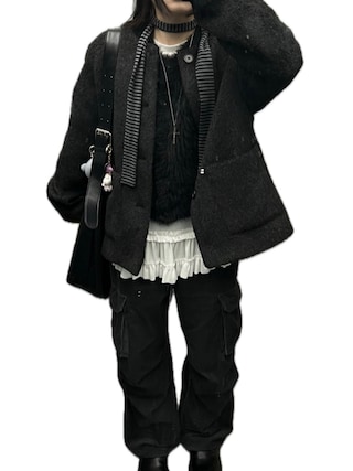 FEKETE ノーカラーウールシャギージャケット FEKETE（フェケテ）の「NO COLLAR WOOL SHAGGY JACKET / ノー
