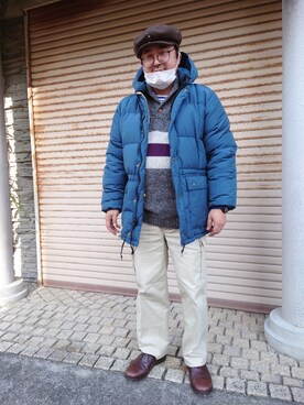「Eddie Bauer（エディーバウアー）のアイテム（ダウンジャケット/コート）」を使った、waka777888さん（メンズ・173cm）の冬コーディネート